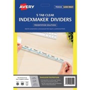 Avery 5111081 Print  Apply Label Dividers 5 Tabs A4 Clear