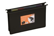 Marbig 1193 PP Suspension File Foolscap Extra Capacity Black Pack 5