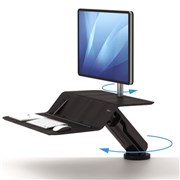 Fellowes 8081501 Lotus RT SitStand Workstation Single Arm Black
