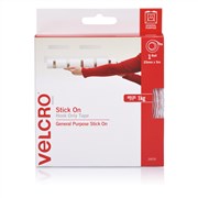Velcro 25575 Stick On Hook Only Tape 25mm x 5m White