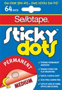 Sellotape 990002 Sticky Dots 64 Permanent Medium