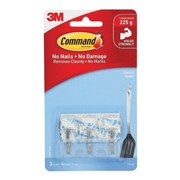 3M 17067 Command Mounting Hooks Utensil Clear Pack 3
