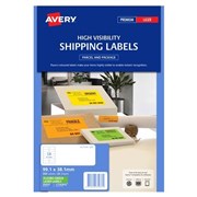 Avery 35937 L71693FG High Vis Shipping Labels Laser 991 x 381mm 14 Per Sheet Fluoro Green Pack 25