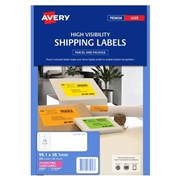 Avery 35957 L7163FP High Vis Shipping Labels Laser 991 x 381mm 14 Per Sheet Fluoro Pink Pack 25