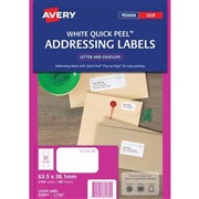 Avery 959001 L7160 Quick Peel Address Labels with Sure Feed Laser 635 x 381mm 21 Per Sheet Pack 100