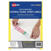 Avery 959095 Lateral Filing Labels Laser 220 x 42mm 4 Per Sheet Pack 100