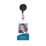 Rexel 9800002 ID Retractable Card Holder with Strap Black Pack 6
