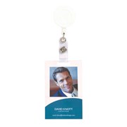 Rexel 9800008 ID Retractable Card Holder with Strap White Pack 6