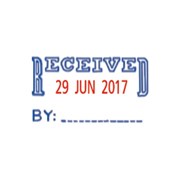 Staedtler 9S402 Shiny Self Inking Dater Stamp Received Blue Red
