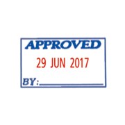Staedtler 9S404 Shiny Self Inking Dater Stamp Approved Blue Red