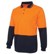 TSCO HiVis 3813ONL Two Tone Cool Breathe Polo Shirt Long Sleeve Large Orange