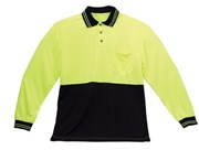 TSCO HiVis 3813YNXL Two Tone Cool Breathe Polo Shirt Long Sleeve Extra Large Yellow