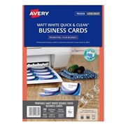 Avery 936220 Business Cards 8 per sheet C3201525 Double Sided White Pack 25