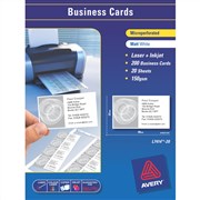 Avery 959025 Business Cards 10 per sheet L741420 White Pack 20