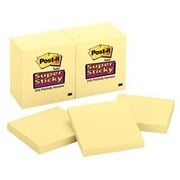 Post It 65412SSCY Super Sticky Notes 76 x 76mm Yellow Pack 12