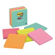 Post It 6756SSMIA Lined Super Sticky Notes 101 x 101mm Miami Pack 6