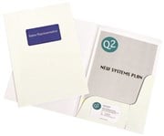 Marbig 1104308 Presentation Folder A4 Gloss White Bulk Box 50