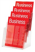 Esselte 45357 Brochure Holder A4 Four Tier Free Standing Clear