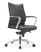 Baron Medium Back Executive Chair Aluminium Base Black PU