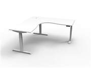 Boost Plus Sit Stand Corner Workstation 1800mm x 1500mm x 750mm White Frame Natural White Top
