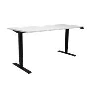 Boost Plus Single Sided Workstation 1800mm x 750mm Black Frame with Natural White Top