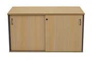 Credenza Sliding Door 1500mm W x 450mm D x 730mm H Lockable Natural Oak Ironstone
