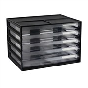 Italplast I 326BLK 5 Drawer A4 Landscape Office Organiser Cabinet Black
