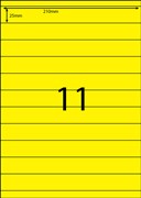 LA411L500YL Fluoro Yellow Laser Labels 210 x 25mm 11 Per Sheet Pack 500