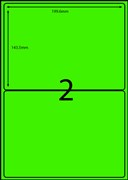 LA42F Fluoro Green Shipping Laser Labels 1996 x 1435mm 2 Per Sheet Pack 100