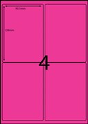 LA44F Fluoro Pink Laser Labels 991 x 339mm 4 Per Sheet Pack 100
