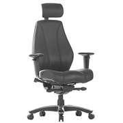 Raptor Multi Shift Chair High Back  Headrest with Arms  Seat Slider in Black Leather