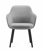 Aspen Tub Chair 4 Leg Black Base in Light Grey Fabric