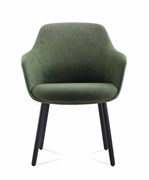 Aspen Tub Chair 4 Leg Black Base in Olive Fabric