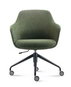 Aspen Tub Chair 4 Star Swivel base on Casters in Olive Fabric