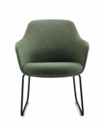 Aspen Tub Chair Black Sled Base in Olive Fabric