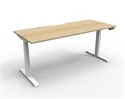 Boost Plus Single Sided Workstation 1800mm x 750mm White Frame with Natural Oak Top