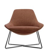 Lutie Cross Base Breakout Lounge Chair in Rust Fabric