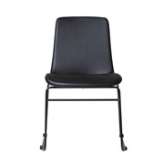 Tempo Visitors Chair Sled Base Black PU Seat Black Frame
