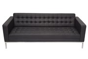 Venus 3 Seater Lounge Black PU