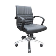 President Medium Back Executive Chair Aluminium Base Bonded Leather